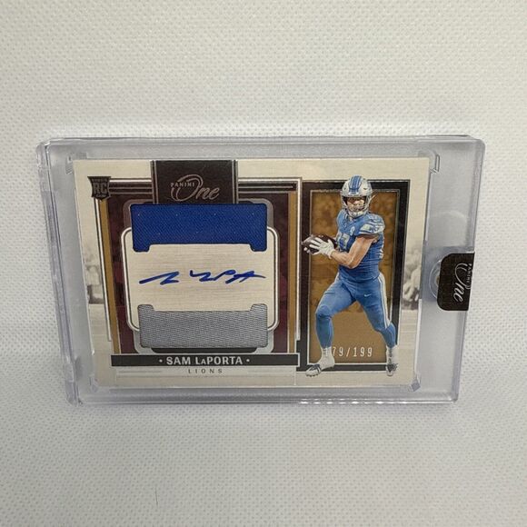 2023 Panini One Sam LaPorta Rookie Dual Patch Autograph On card 179 /199 - Picture 1 of 10